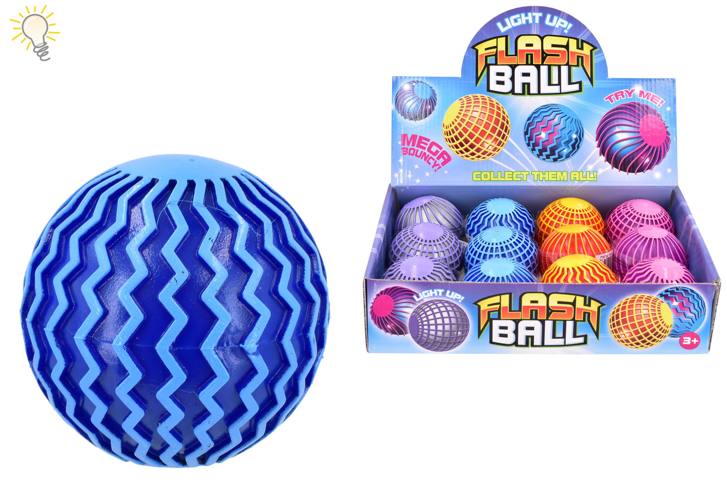 Illuminez le jeu : Boîte de présentation de balles rebondissantes lumineuses Couleurs Vives