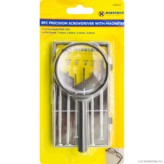 6pc Precision Screwdriver Set with Magnifier