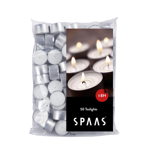 White 50 Tealight Candles Bag