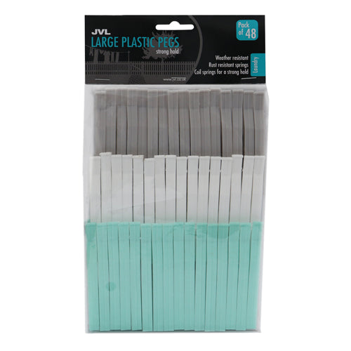 48-Pack Large Plastic Pegs - Vibrant Assorted Colors | Convenient Laundry Essentials.