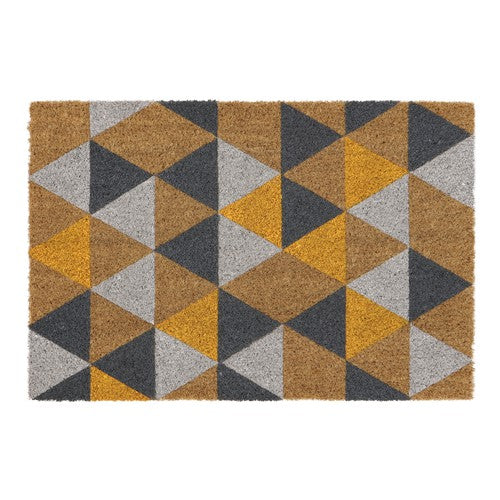 Paillasson en latex et fibre de coco - Motif géométrique | Environ 40x60cm | Qualité supérieure.