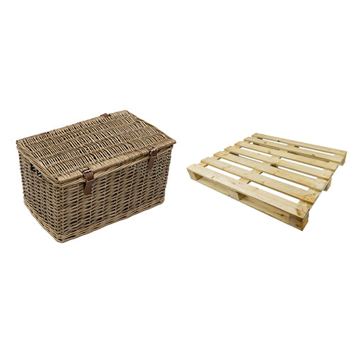 Panier en osier compact avec fond en bois | Achetez des solutions de rangement de qualité.