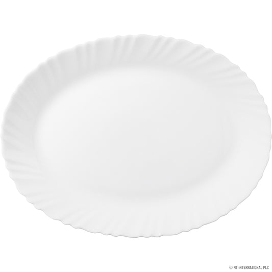 Sublimez votre expérience culinaire avec le plat ovale Classique en blanc uni.