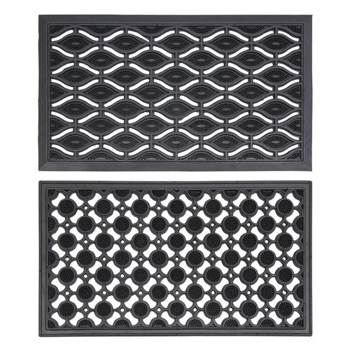 Tapis grattoir en caoutchouc Elipses Premium - 40x70cm Noir | Gardez vos sols propres.