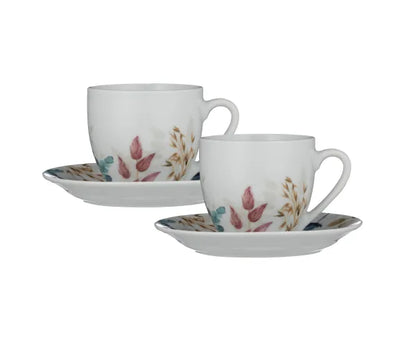 Ensemble de 2 tasses et soucoupes Meadow en porcelaine élégante