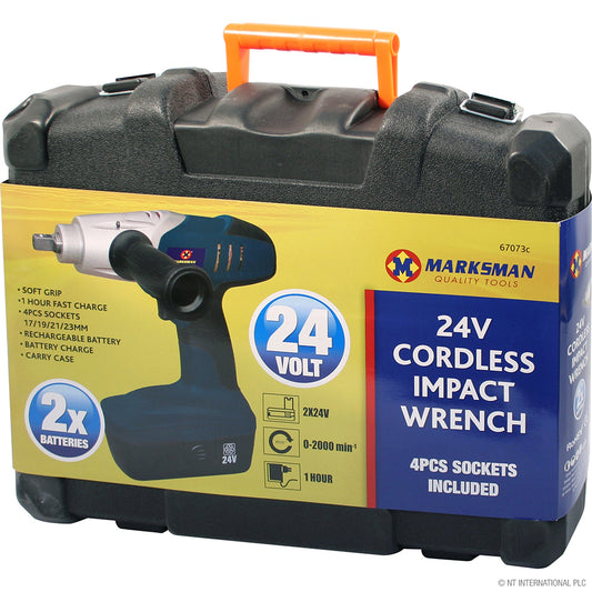 24V Cordless Impact Wrench - Includes 2 Batteries