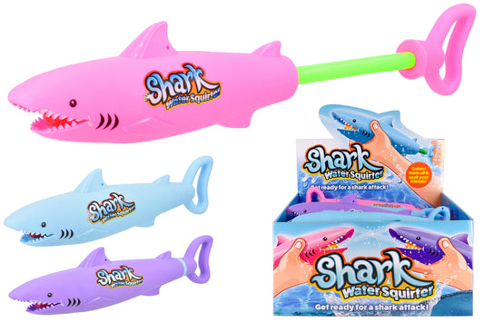 Fun in the Sun Shark Water Squirter Set in Display Box - Set of 3 Assorted Colors - Perfect for Pool Parties and Outdoor Play