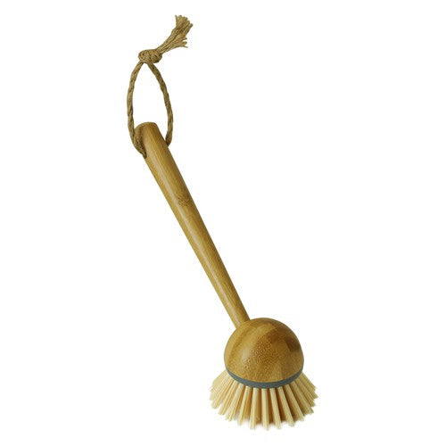 Brosse à vaisselle rétro en bambou écologique pour un nettoyage de cuisine durable.