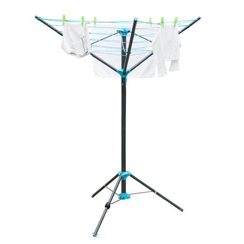 Séchoir Rotatif Portable Gris Ardoise 16m 3 Bras | Solution de Séchage Extérieur Pratique.