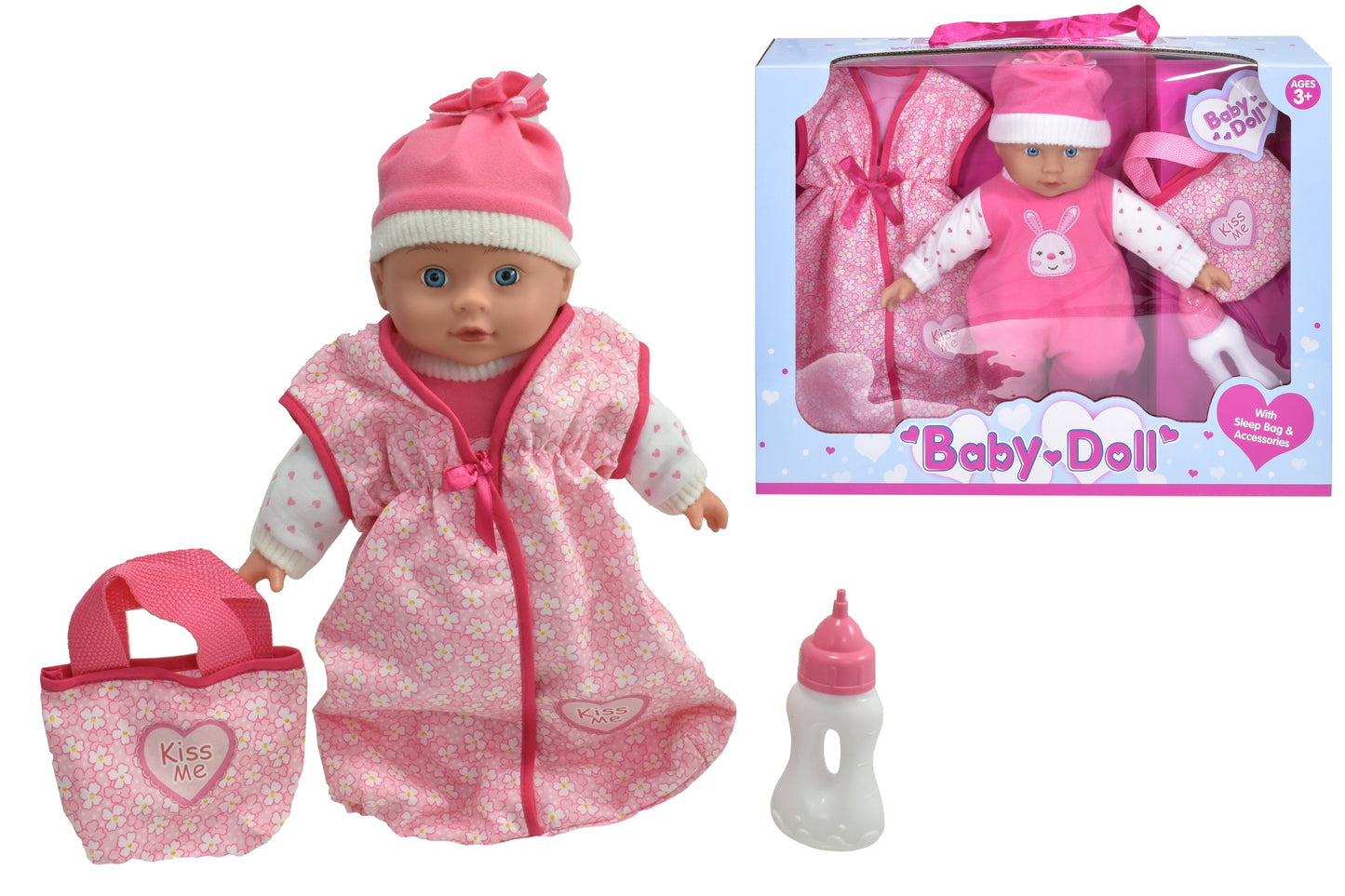 Adorables poupées bébé en vinyle de 33 cm avec sac de couchage et accessoires
