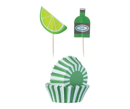 48 Gin & Tonic Cupcake Case & Toppers