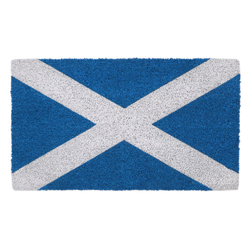 Paillasson premium en latex et fibre de coco avec drapeau écossais - 40x70cm - Tapis d'entrée de haute qualité.