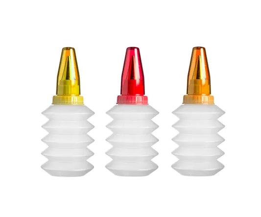 Lot pratique de 3 flacons souples pour la cuisine et la maison.