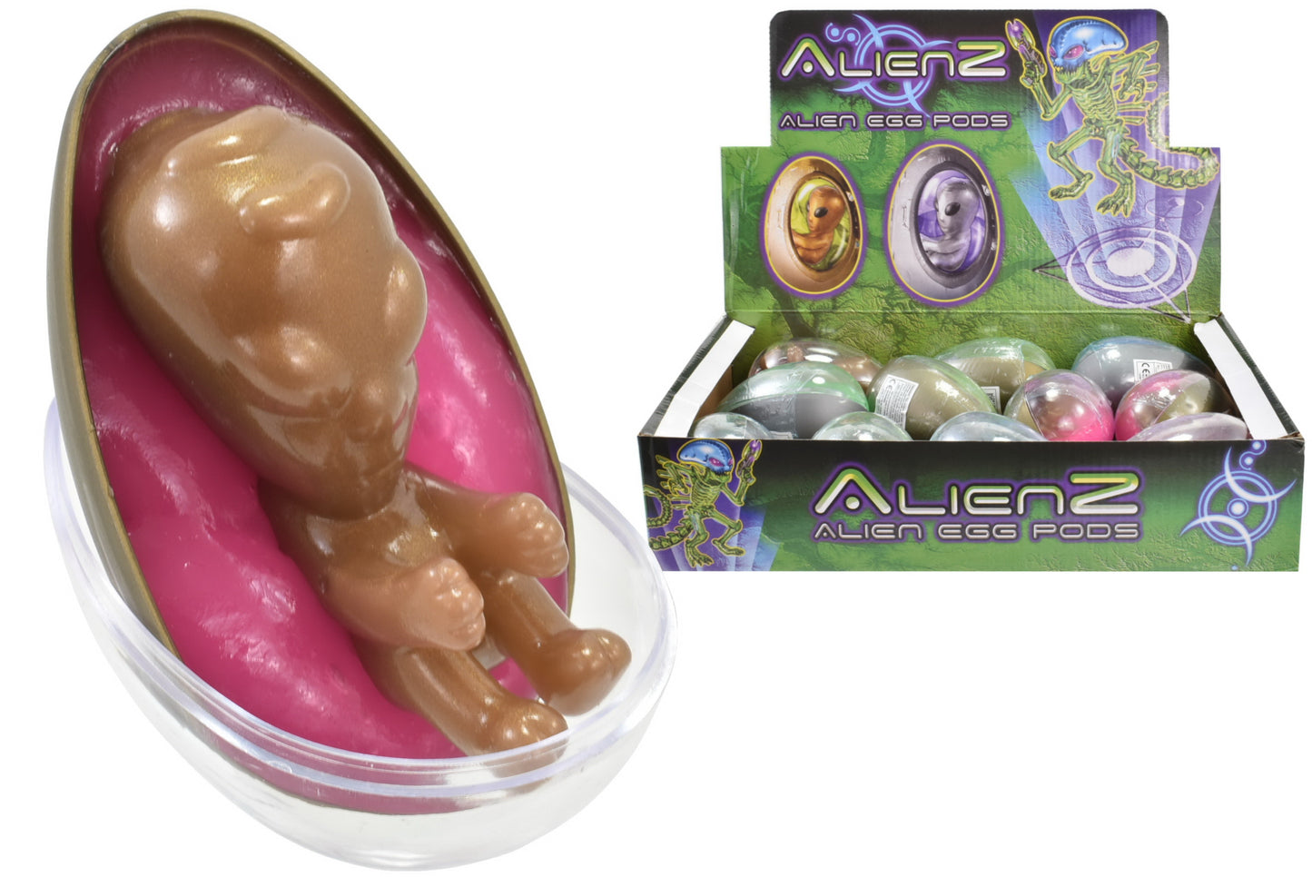 Pochons d'œufs d'alien dans une boîte de présentation
