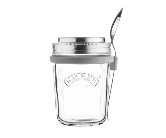 Kilner Ensemble bocal de petit-déjeuner ou boîte à lunch de 0,35 litre en verre pour emporter