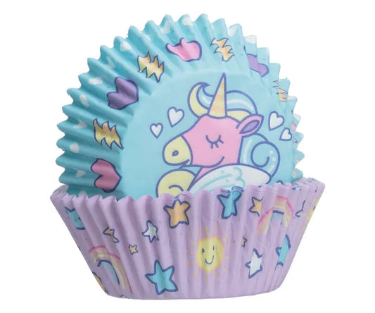 Lot de 48 caissettes et décorations pour cupcakes Licorne magique
