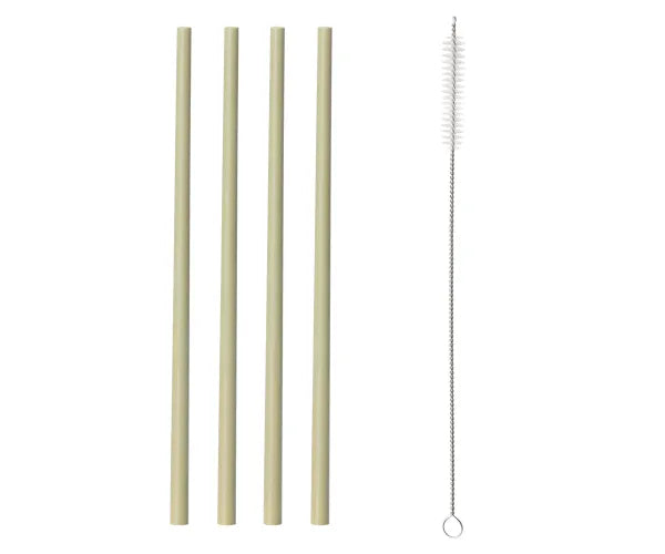 Lot de 4 pailles droites en bambou écologiques Pailles réutilisables et durables