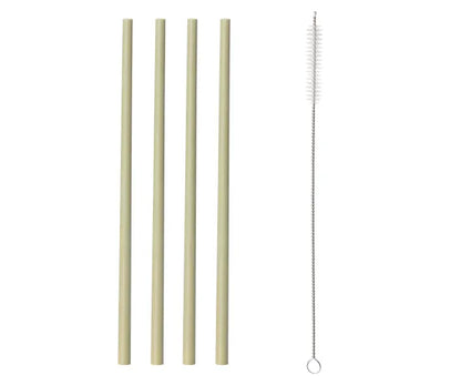 Lot de 4 pailles droites en bambou écologiques Pailles réutilisables et durables