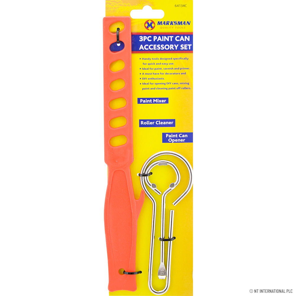 Kit d'accessoires essentiels 3 pièces pour pots de peinture - Ouvre-couvercle, bec verseur et porte-pinceau