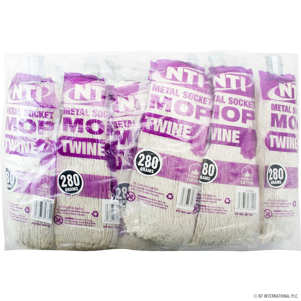 High-Quality Size 16 Mop Head 280 Gram Twine Metal - Pack of 6.