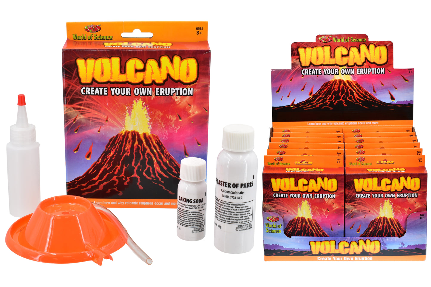 Découvrez le pouvoir de la nature : Kit volcan en boîte couleur/boîte présentoir
