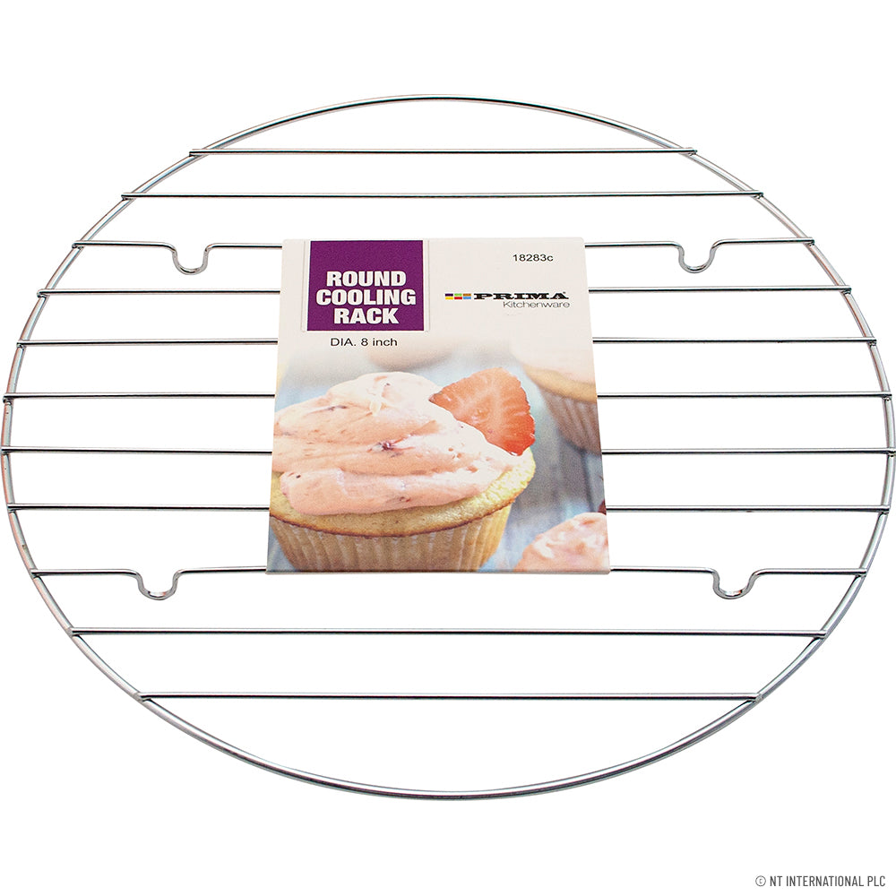 Refroidisseur de gâteau rond de 25 cm de qualité supérieure - Finition chrome élégante | Idéal pour les amateurs de pâtisserie.