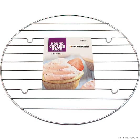 Refroidisseur de gâteau rond de 25 cm de qualité supérieure - Finition chrome élégante | Idéal pour les amateurs de pâtisserie.