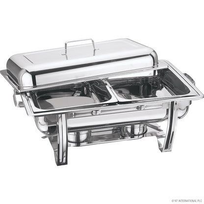 Plat de frottement double en acier inoxydable de 8,5 L pour traiteur élégant