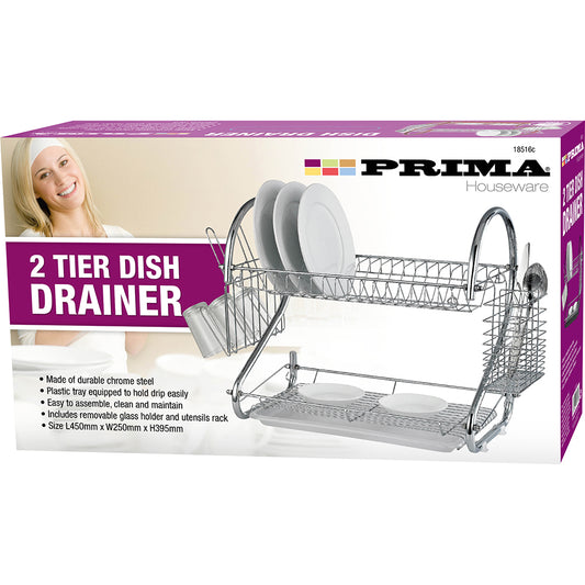 2-Tier Dish Drainer - Efficient Kitchen Storage Solution