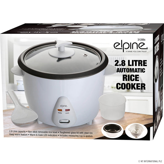 Cuiseur à riz efficace 2,8 L 1000 W - Cuit un riz blanc parfait à chaque fois.