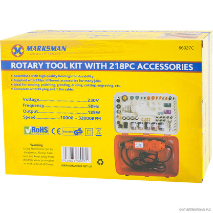 Trousse d'outils rotatifs - Découvrez 218 accessoires pour précision et puissance !