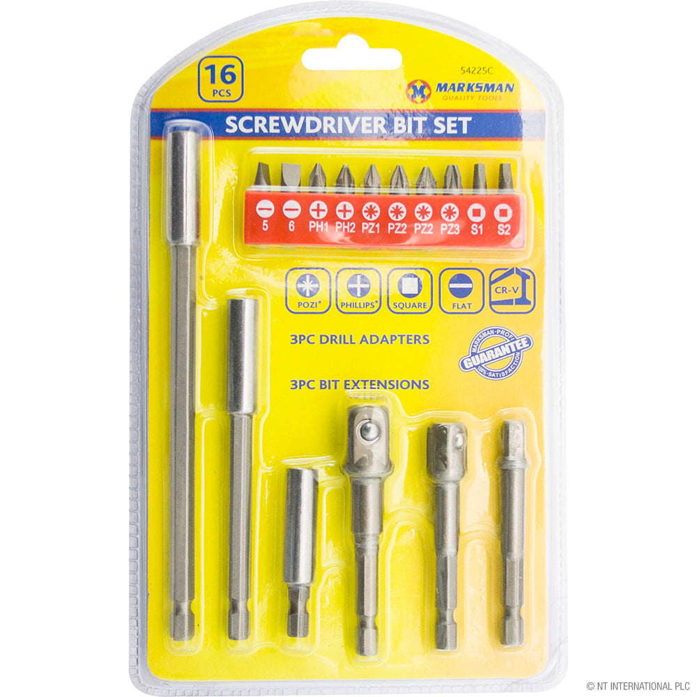 16pc Screwdriver Bit Set for Ultimate Versatility