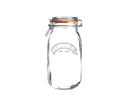 Bocal rond haut de gamme à clipser, 2 litres : Préservez la fraîcheur avec style.