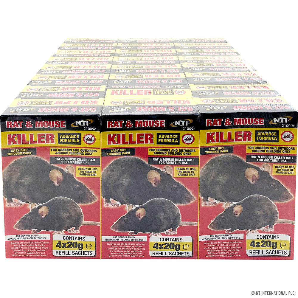 Effective Rat & Mouse Killer - 4 x 20g Display Box