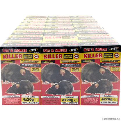 Effective Rat & Mouse Killer - 4 x 20g Display Box