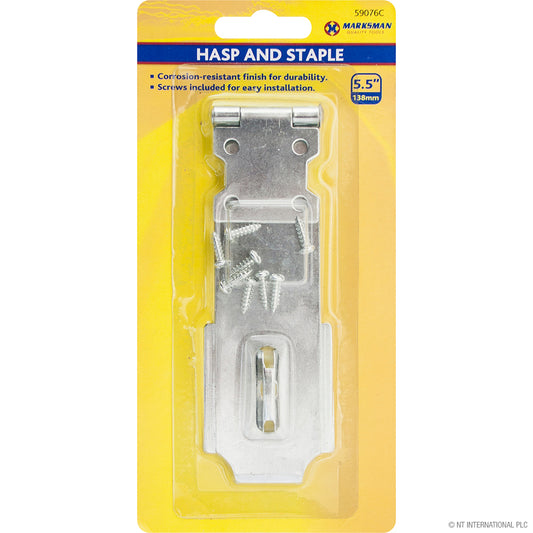 5.5" / 14cm Security Hasp and Staple - Reliable Locking Solutions