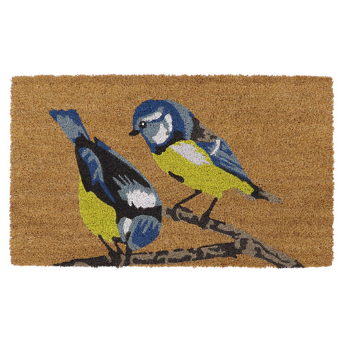 Paillasson Premium en Latex et Fibre de Coco Motif Oiseaux | Environ 45x75cm | Tapis d'entrée Écologique.