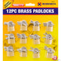 12pc Brass Padlock Set - 20mm High-Quality Locks for Enhanced Security