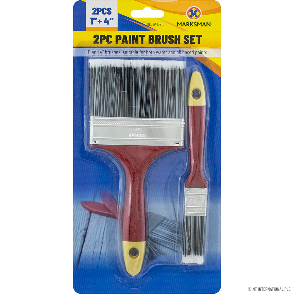 High-Quality 2pc Paint Brush Set 1 Inch - Precision Painting Tools for Artists and DIY Enthusiasts