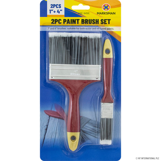 High-Quality 2pc Paint Brush Set 1 Inch - Precision Painting Tools for Artists and DIY Enthusiasts