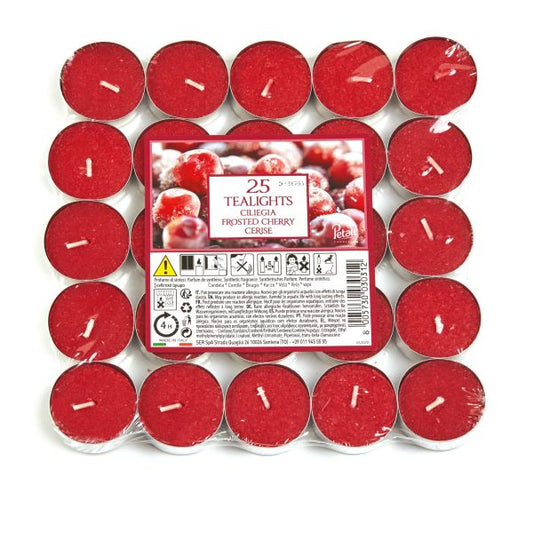 Petali Frosted Cherry Tealights x25: Add Warmth and Charm to Your Space