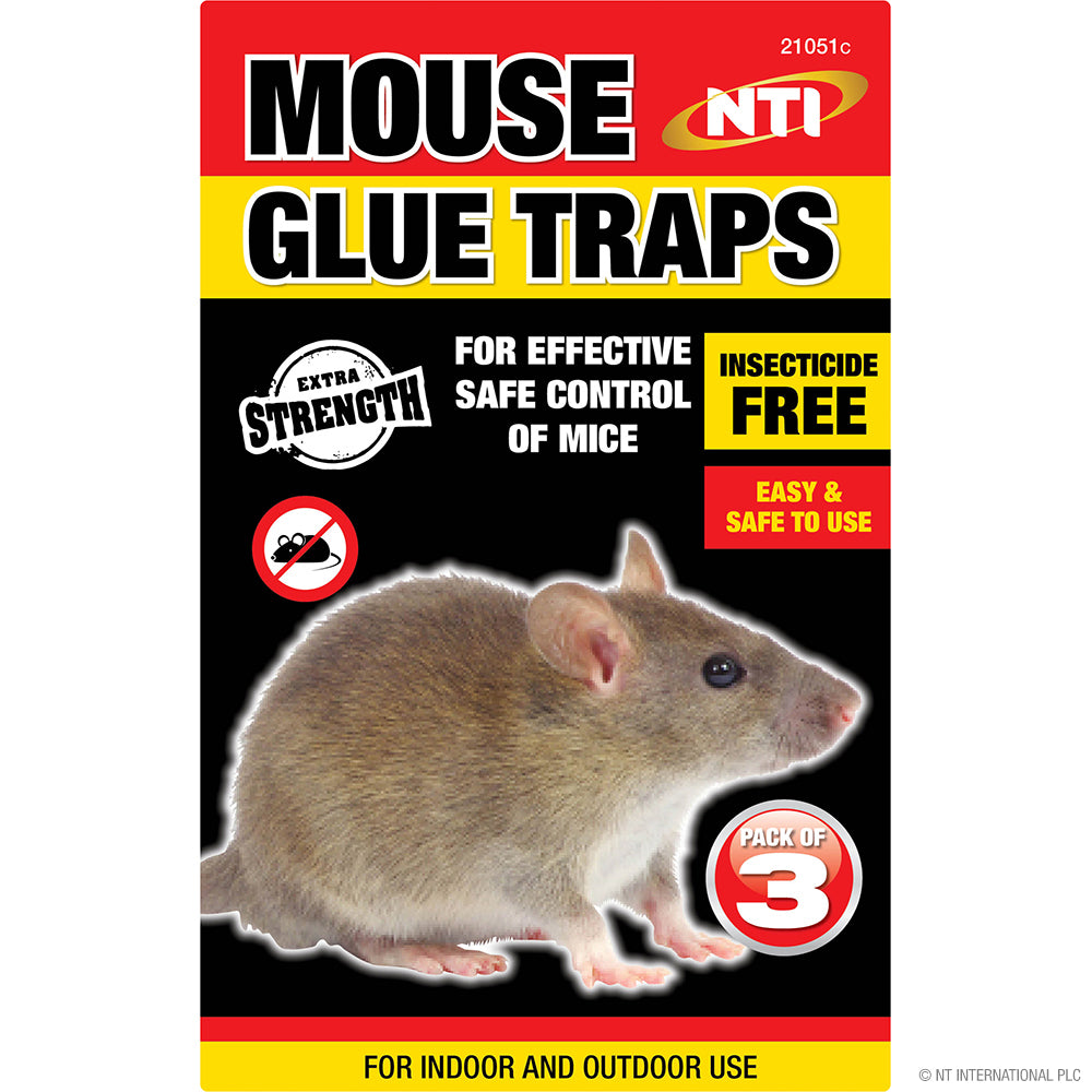 3pc Mouse Glue Traps in Convenient Display Box