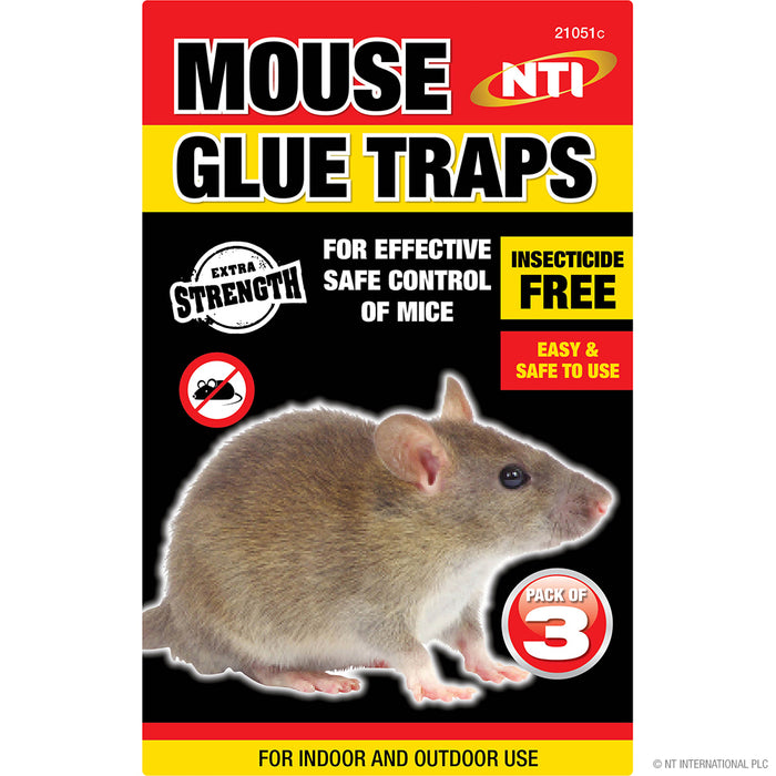 3pc Mouse Glue Traps in Convenient Display Box