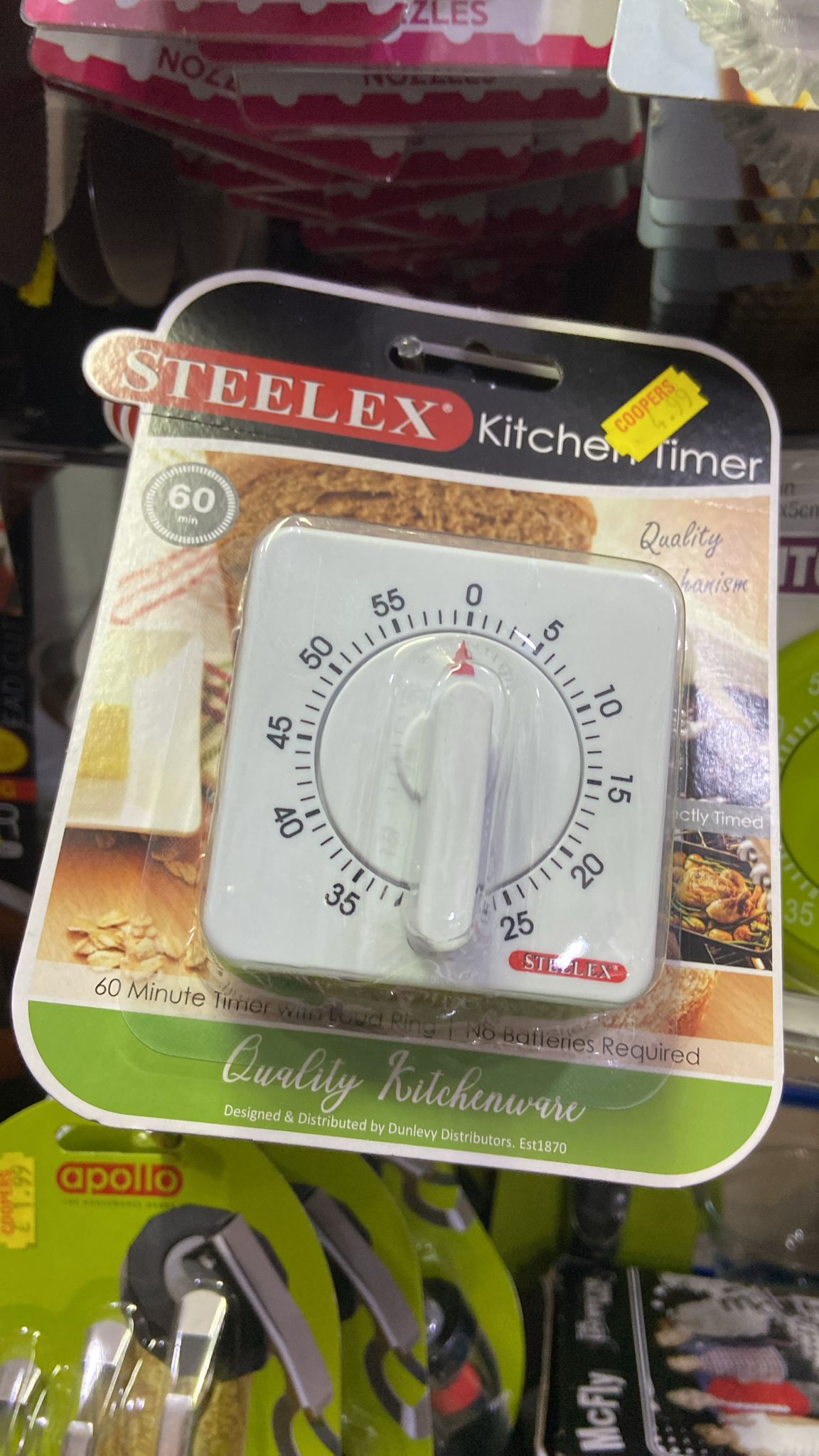 Efficient White Steelex Kitchen Timer Carded - Perfect Timing for Culinary Excellence