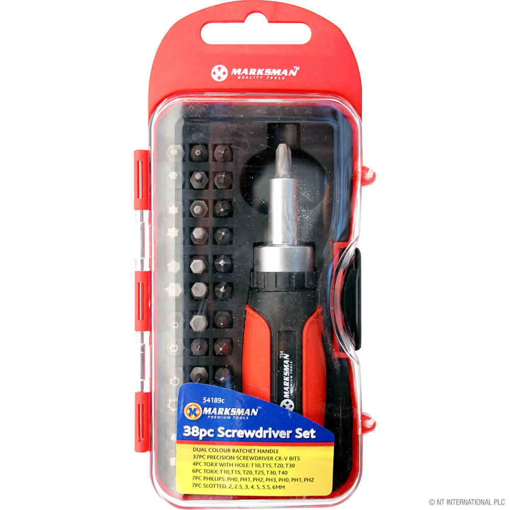 Jeu de 38 tournevis dans un coffret pratique – Outils essentiels pour les projets de bricolage