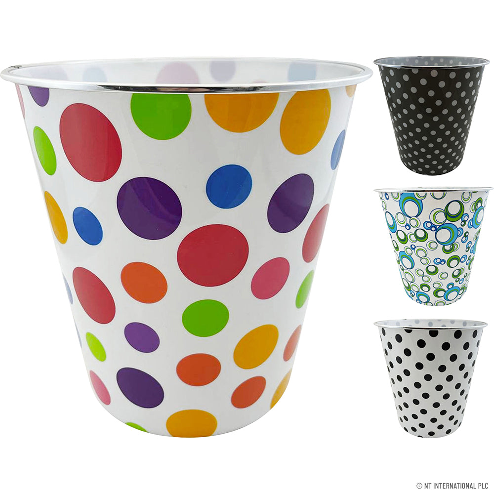 Corbeille à papier ronde : motifs assortis. Pour une organisation élégante.