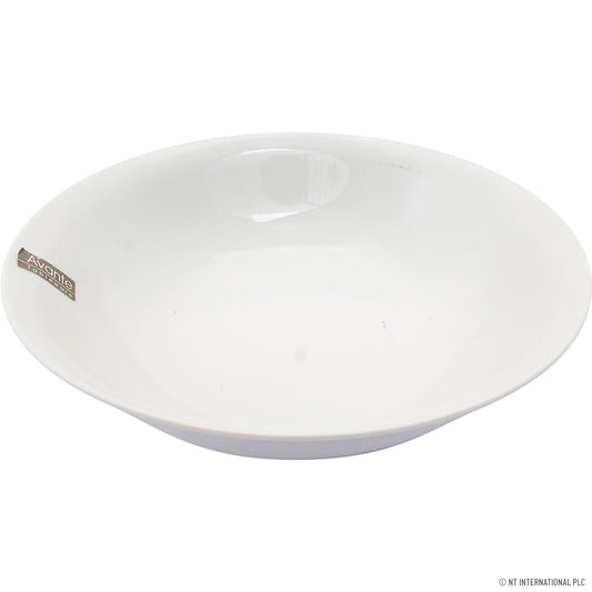 Découvrez l'élégance : Saladier blanc uni de 23 cm (9") – Idéal pour un service élégant.