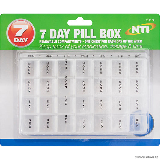 Convenient 7 Day Pill Box - Keep Medication Organized .