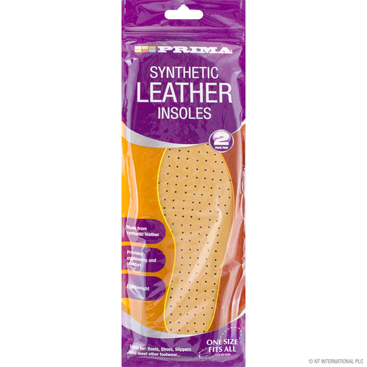 Upgrade Comfort with 2pc Synthetic Leather Insoles (Pair).