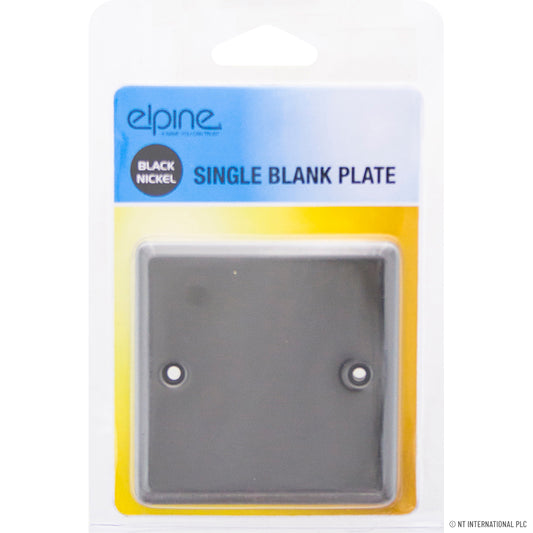 Enhance Your Décor with Style: Single Blank Plate in Black Nickel for a Sleek Finish.